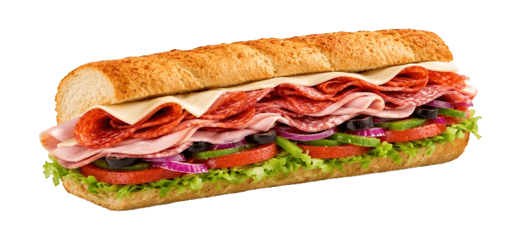 Subway Italian B.M.T. sandwich with salami, pepperoni, ham and provolone cheese